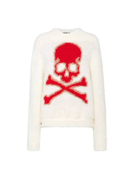 Sweter Philipp Plein wełniany biały