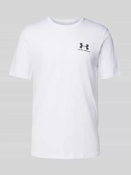 T-shirt o kroju regular fit z nadrukiem z logo model ‘Left’ Under Armour biała