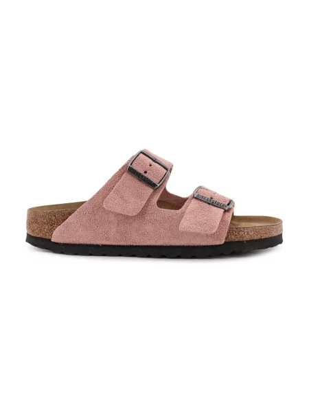 Klapki Birkenstock zamszowe różowe