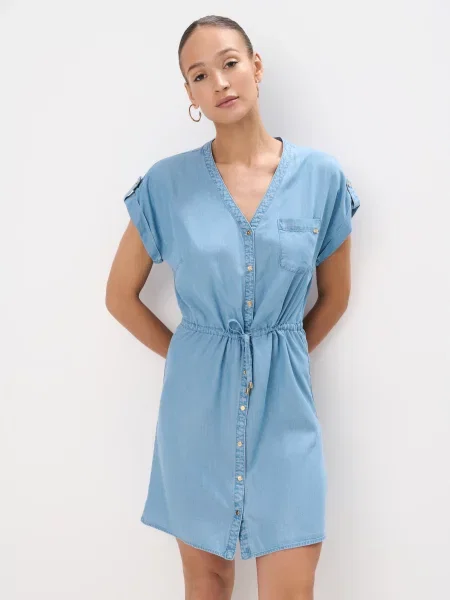 Kostiumas mini marškininė suknelė Mohito mėlyna