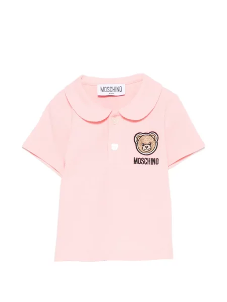 Koszulka polo dziecięca Moschino różowa