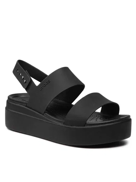 Sandali Crocs Brooklyn Low Wedge W Black/Black črna
