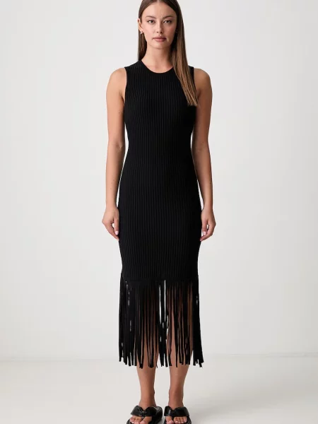 DKNY rochie tricotată cu negru