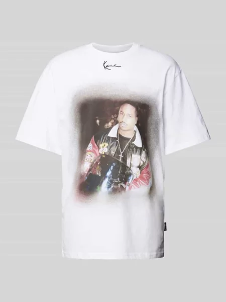 T-shirt typu oversized z nadrukiem z motywem Karl Kani biała