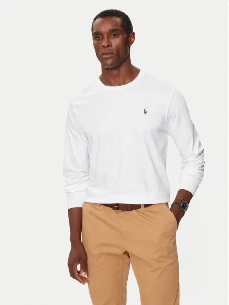 Hosszú ujjú hosszú pólóing Polo Ralph Lauren fehér