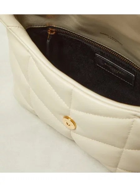 Geanta de piele Saint Laurent din piele alb