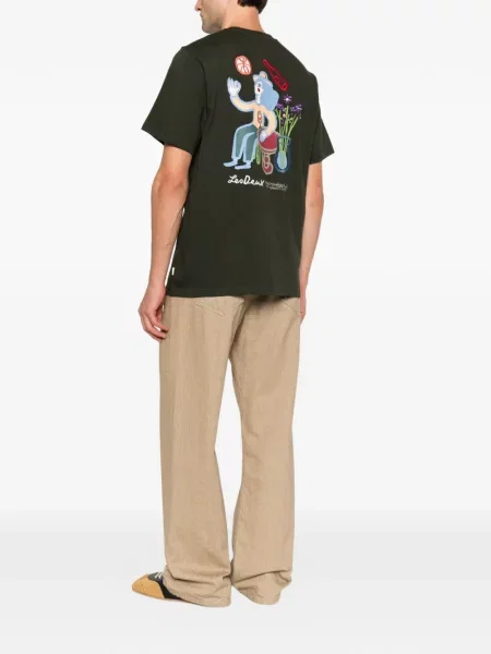 Scurt tricou Les Deux cu imagine verde