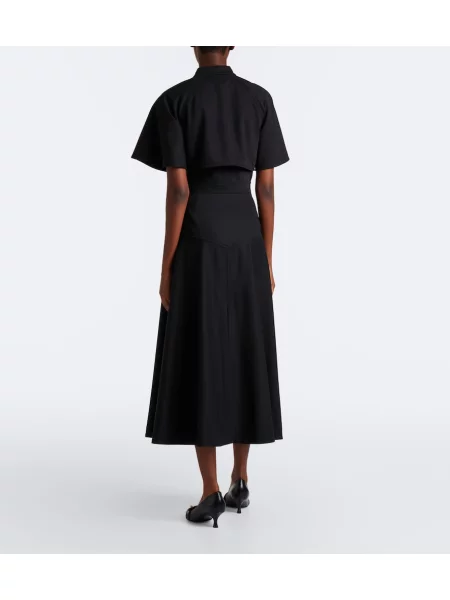 Cu centură rochie Burberry de lână plic negru