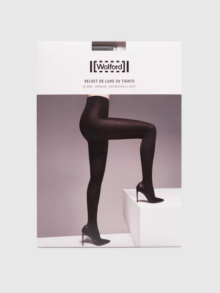Бархатные колготы Wolford черные