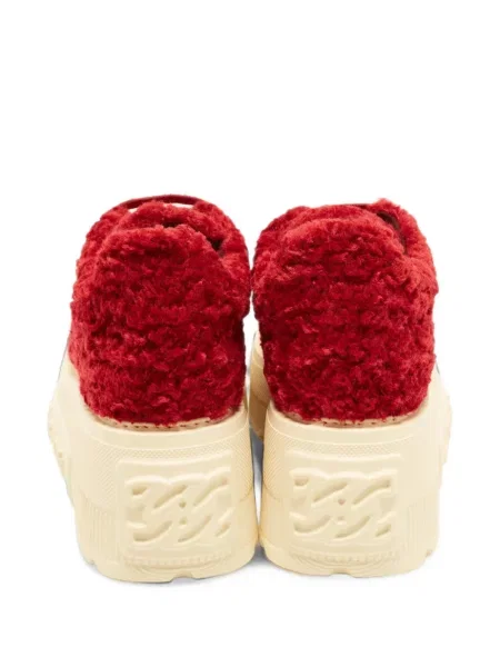 Sneakerși Casadei cu blană roșu