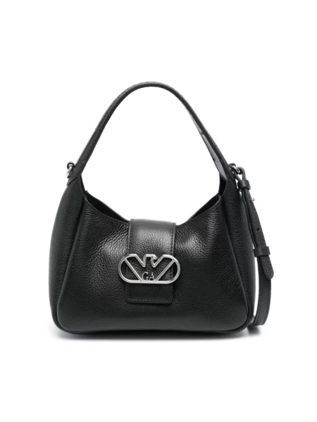 Torebka skórzana Emporio Armani czarna