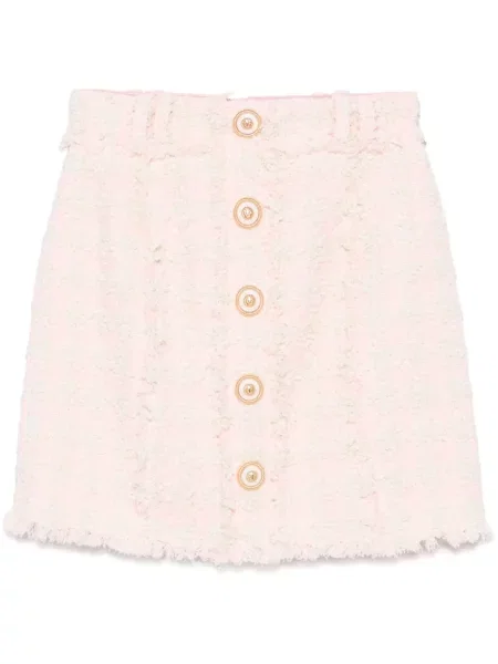 Fusta mini Balmain din tweed roz