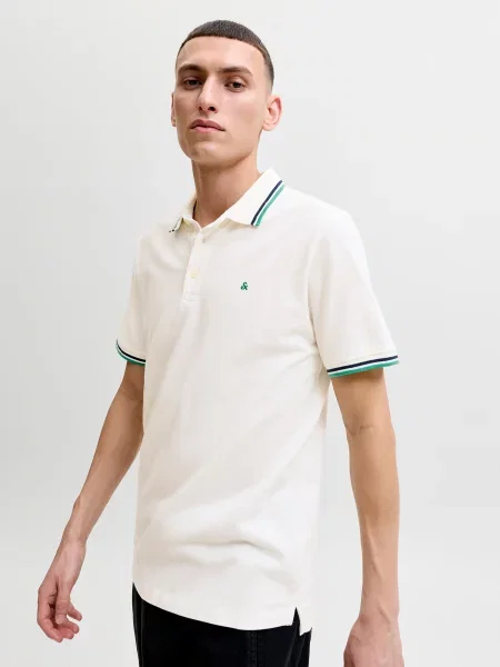 JACK & JONES Tričko JJEPaulos námornícka / nefritová / šedobiela modrá