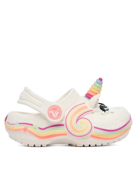 Šľapky Crocs Toddler Crocs Iam Unicorn Lights Classic Clog biela