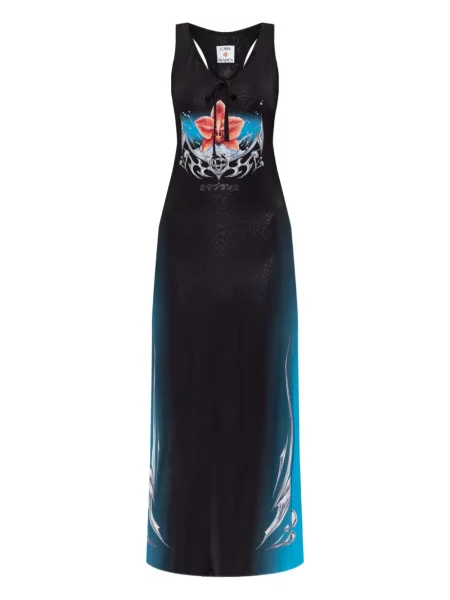 Rochie midi Casablanca din jerseu până la genunchi de costum negru
