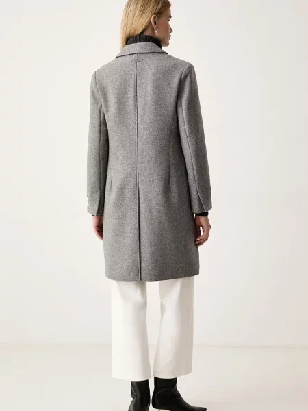 Calvin Klein płaszcz z wełną szary