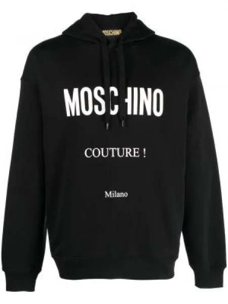 Hanorac cu glugă Moschino cu imagine negru