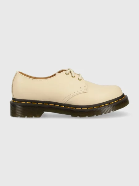 Oksfordki Dr. Martens skórzane beżowe