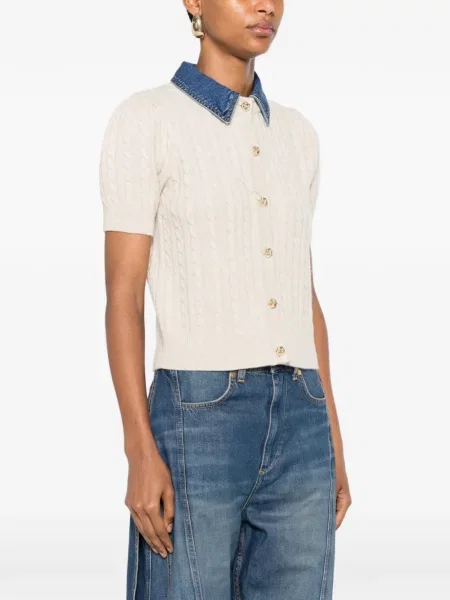 Gulerat cardigan Sandro tricotate