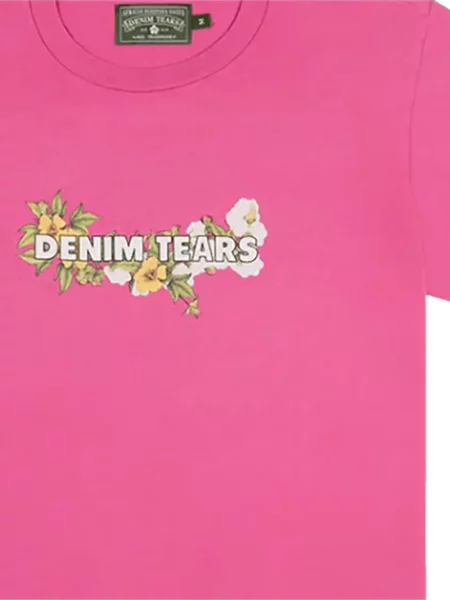 Φλοράλ μπλούζα Denim Tears με αυτόγραφο ροζ
