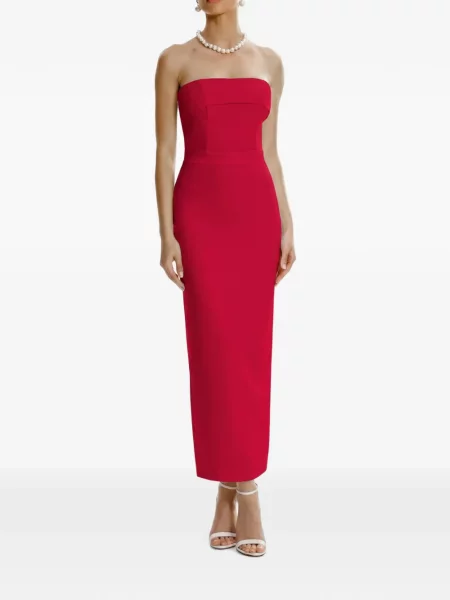 Rochie maxi Framboise fără bretele roșu