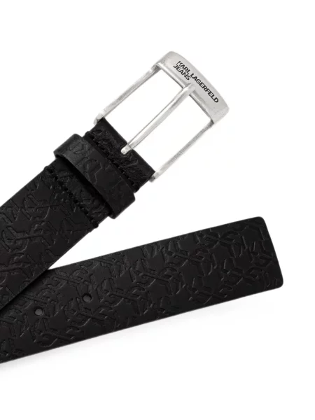 Cu centură curea Karl Lagerfeld Jeans din piele negru