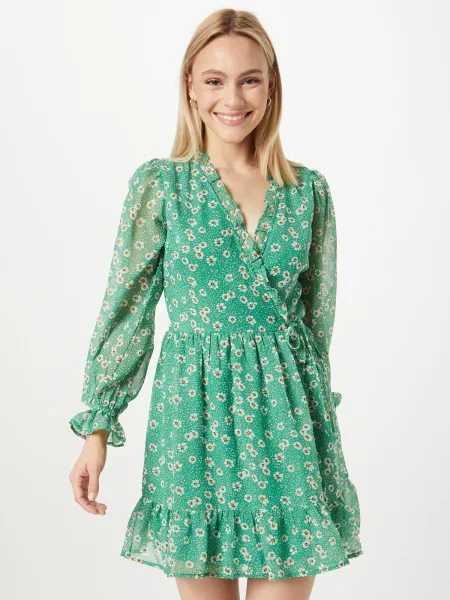 In The Style Rochie JOSSA verde portocaliu / negru alb