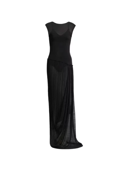 Lung rochie Balmain drapată negru