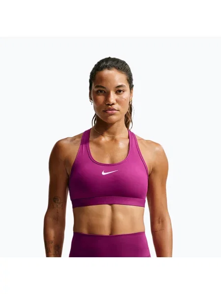 Sutien de antrenament pentru femei Nike Swoosh Medium Support true berry/white alb