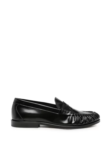 Pantofi loafer Vinny's din piele cu volane negru