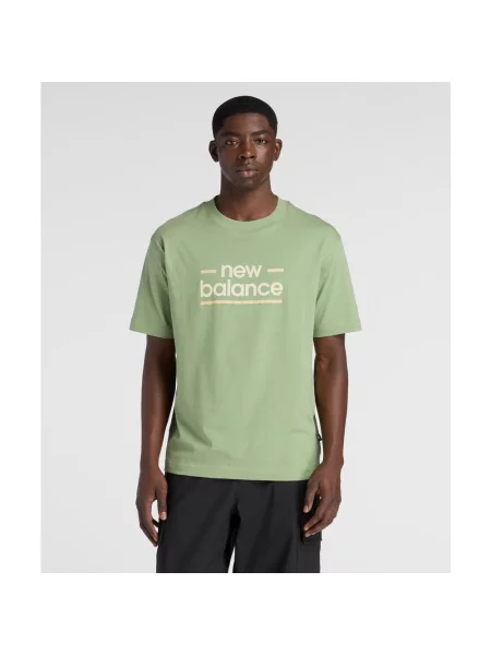 Koszulka New Balance Linear Lines krótki rękaw M zielona