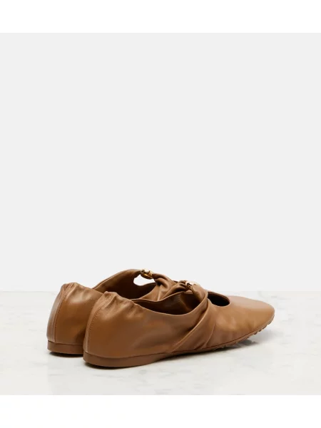 Balerini Loewe din piele maro