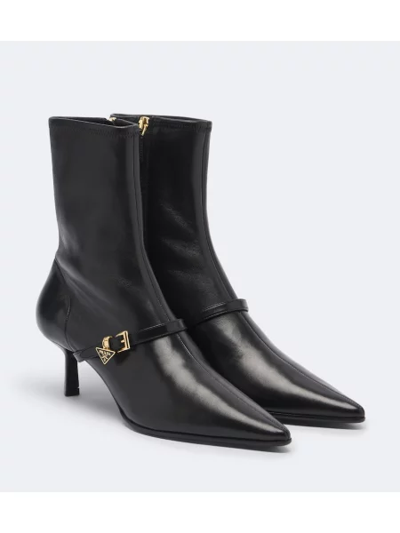 Cizme scurte Prada din piele negru