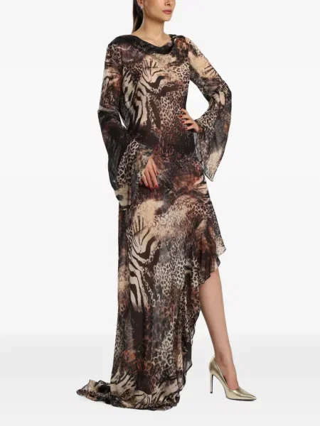 Rochie maxi Miau By Clara Rotescu cu imagine maro