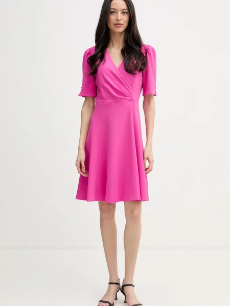 DKNY rochie evazată roz