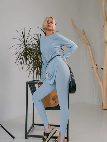 Легінси TrikoBakh бавовна/поліестер блакитний