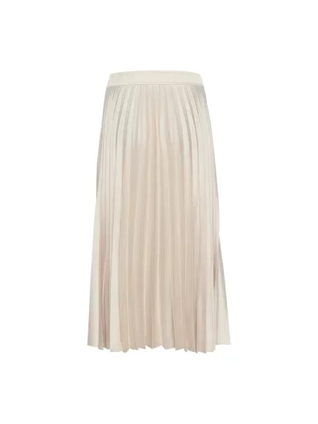 Spódnica plisowana Part Two do kolan w kształcie litery A beżowa