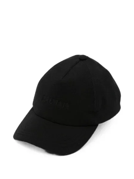 Șapcă Balmain cu broderie de lână negru
