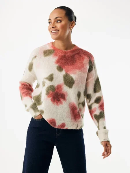 MEXX Pulover crem / roz pal / bordeaux roșu