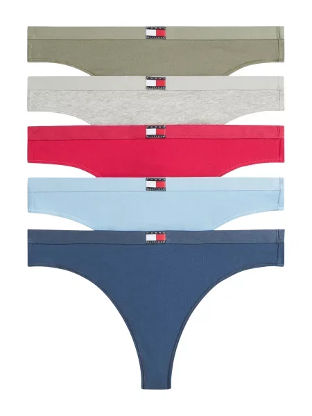 Tommy Hilfiger Underwear Tanga Heritage albastru / azuriu / deschis / oliv / roz zmeură gri
