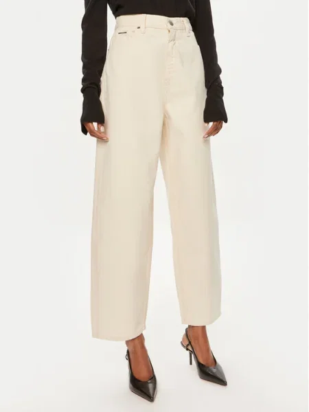 Calvin Klein Blugi Écru Wide Leg