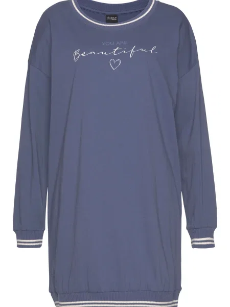 VIVANCE Spalna srajca Dreams modra bela