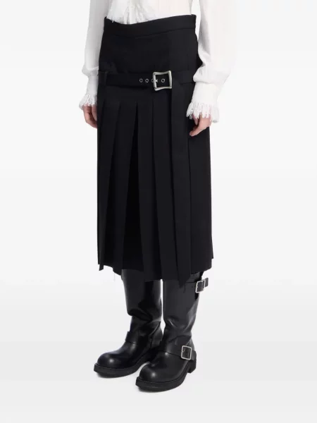 Cu centură pantaloni Ann Demeulemeester negru