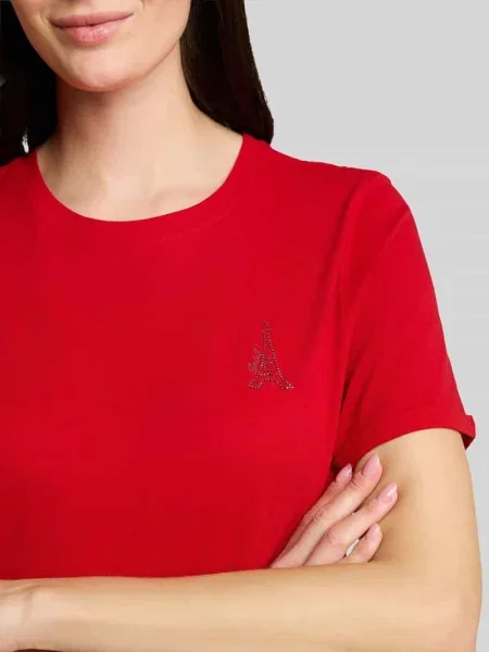 T-shirt o kroju regular fit z czystej bawełny Tom Tailor czerwona