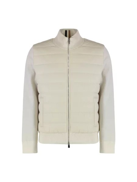 Bluza rozpinana o kroju regular fit z pikowanym przodem model ‘HERNESTO’ Boss biała