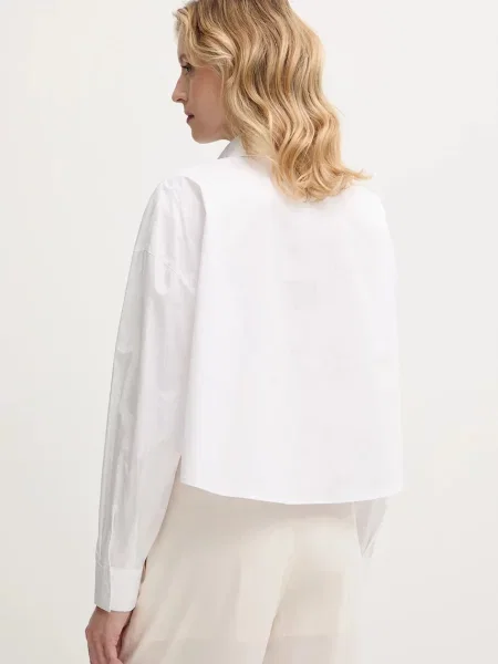 Košile Armani Exchange relaxed s klasickým límcem bílá