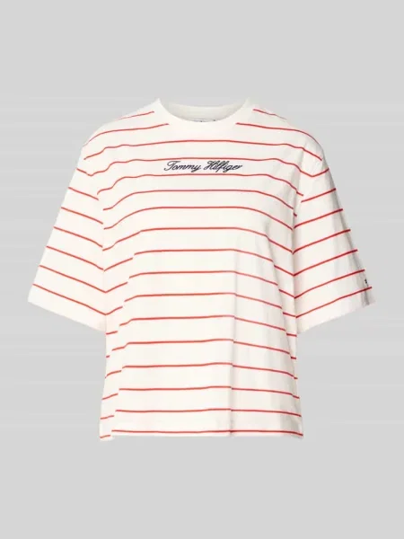 Męski t-shirt o kroju regular fit z czystej bawełny Tommy Hilfiger czerwona