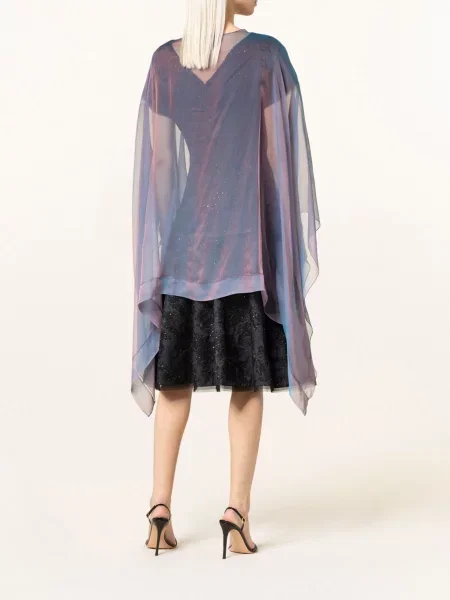 Talbot Runhof Chusta Jedwabna grau różowa