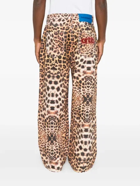 Blugi cu picior larg Dagger cu imagine cu model leopard maro