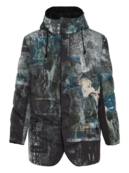 Grafic geacă Yohji Yamamoto cu imagine negru